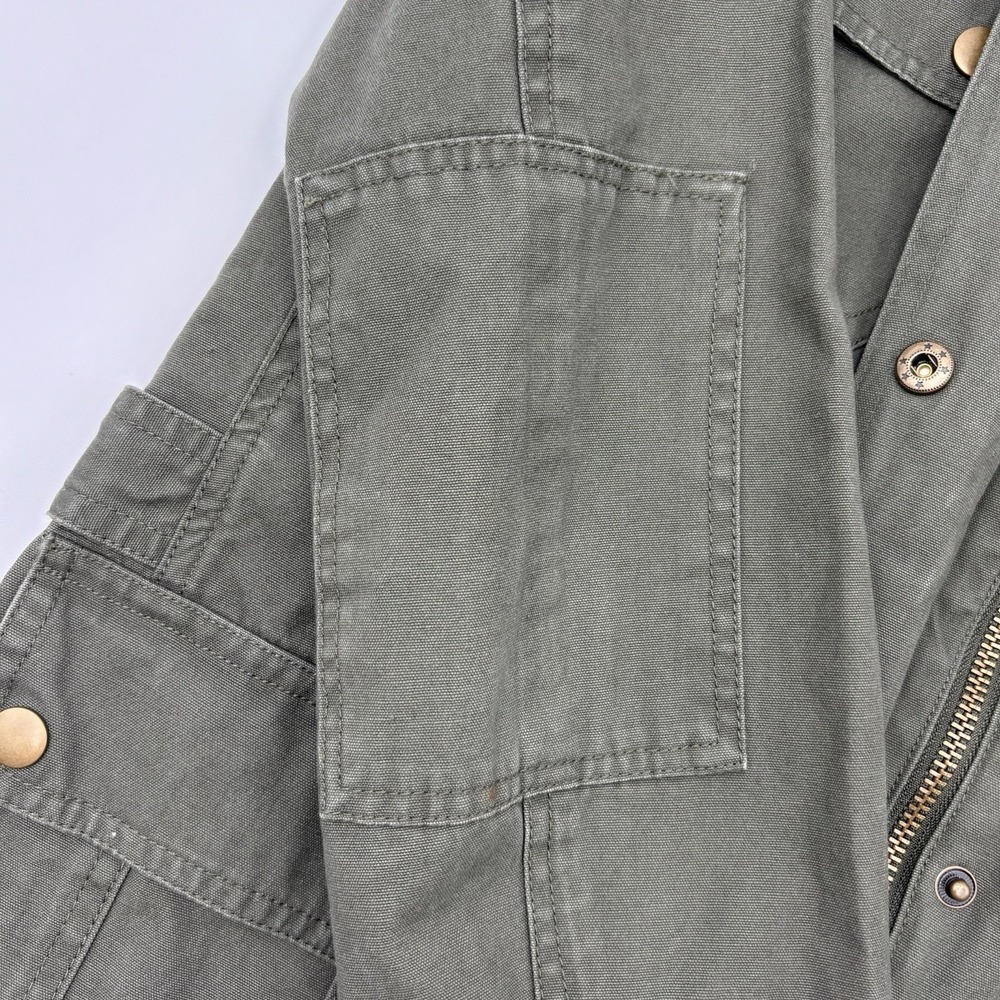 KUT from the Kloth Women's Medium Olive Green Military Field Jacket 100% Cotton - Picture 13 of 16